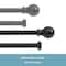 Kenney Mfg Kenney Ball 5/8" Standard Decorative Window Double Curtain Rod, 36-66", Matte Black KN75917NP - alternate 4